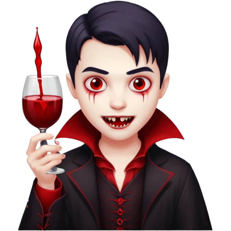 vampire kids with glass emoji