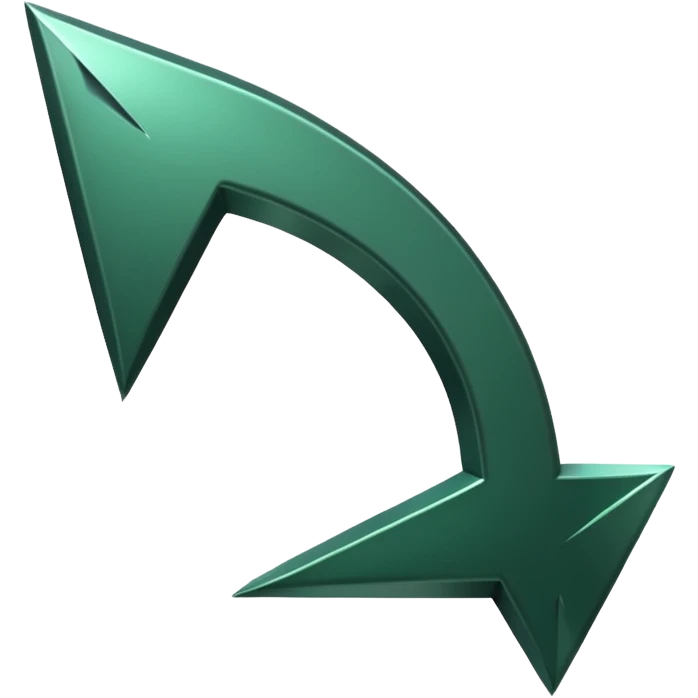 
dark green curved thick sharp arrow down emoji