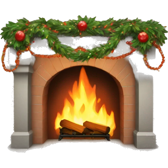Fireplace with garland emoji