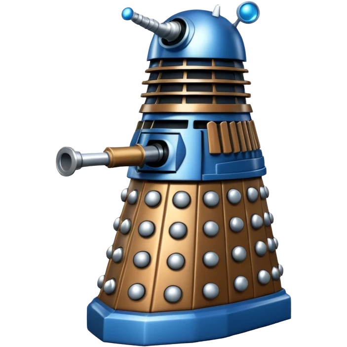 dalek silver, blue and bronze emoji