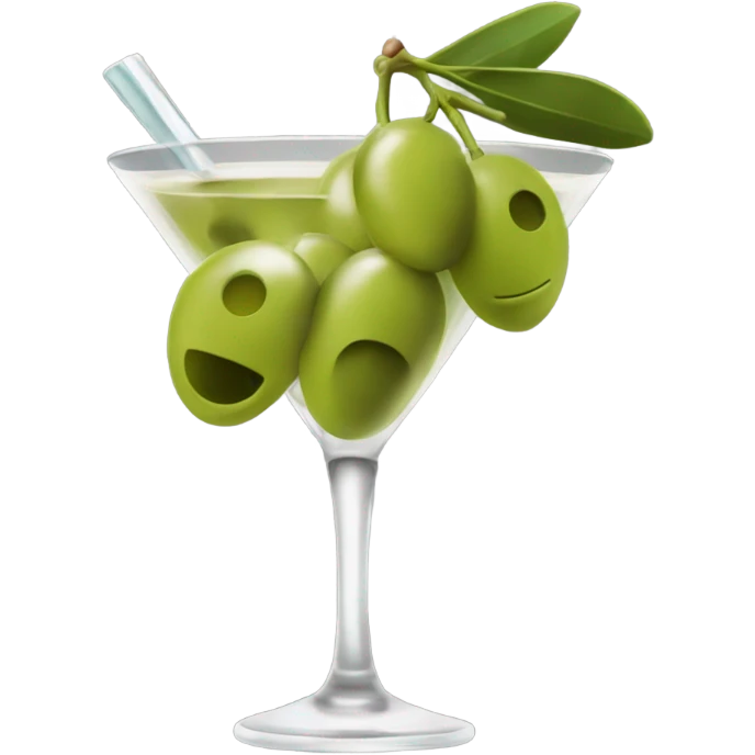 Happy martini with big olives emoji