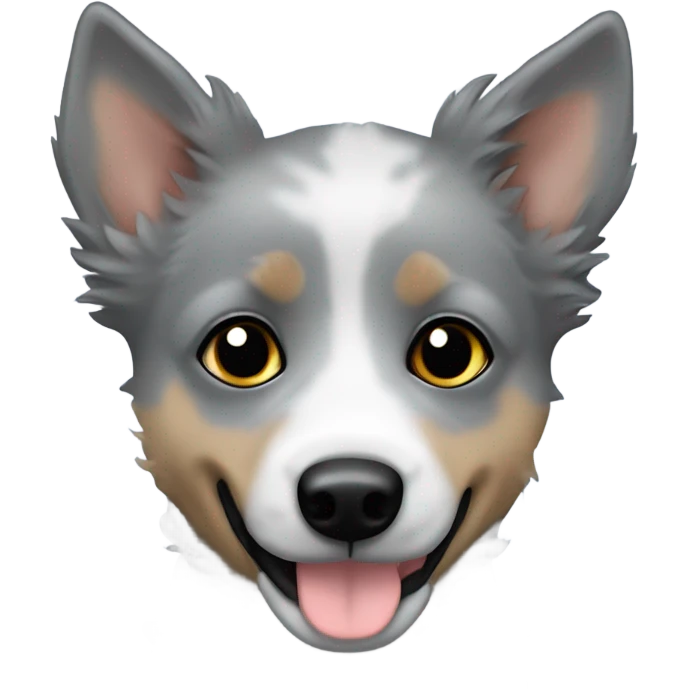 All Grey heeler puppy with wiry hair emoji