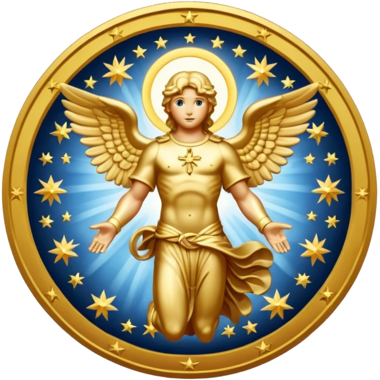 seal of Archangel Michael, glowing effect, celestial, circular emoji