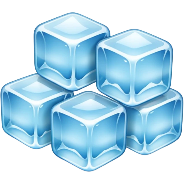 Realistic ice cubes emoji
