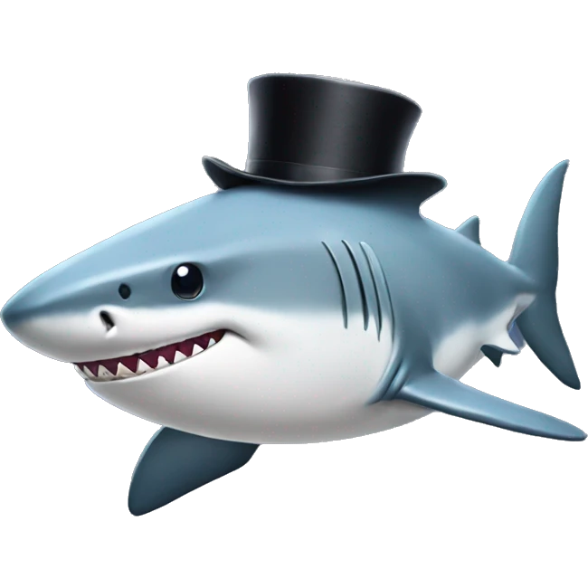 shark with tophat emoji