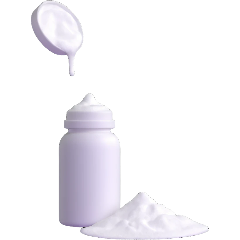 baby powder bottle with puff of white powder emoji