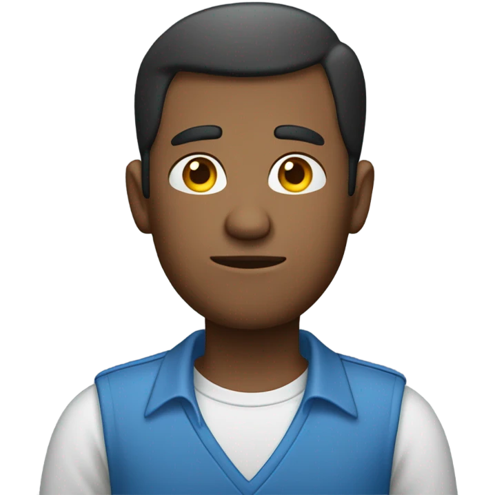 Blue shirt man salute  emoji