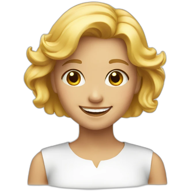 Happy golden haired girl emoji