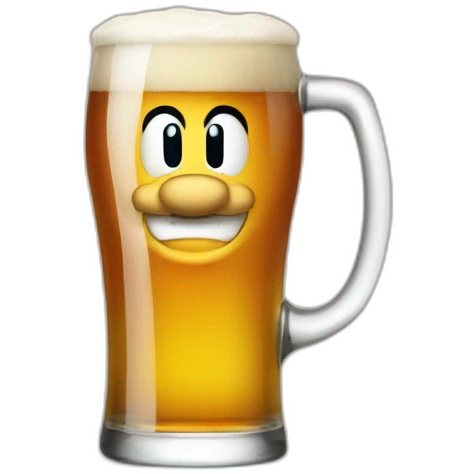 mario drink beer emoji