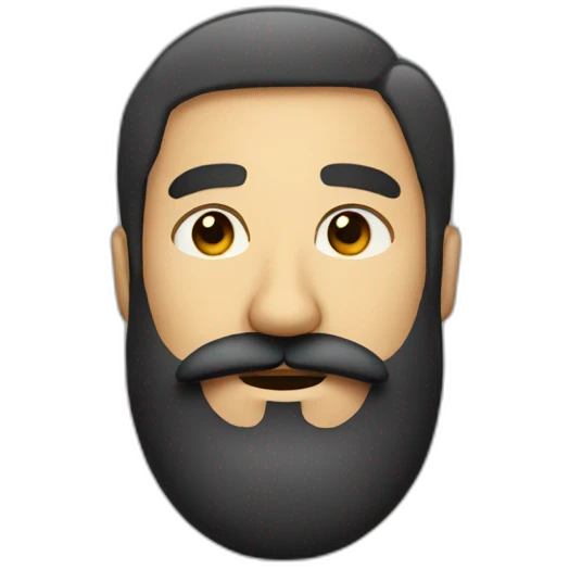 only black beard timmed mustache emoji
