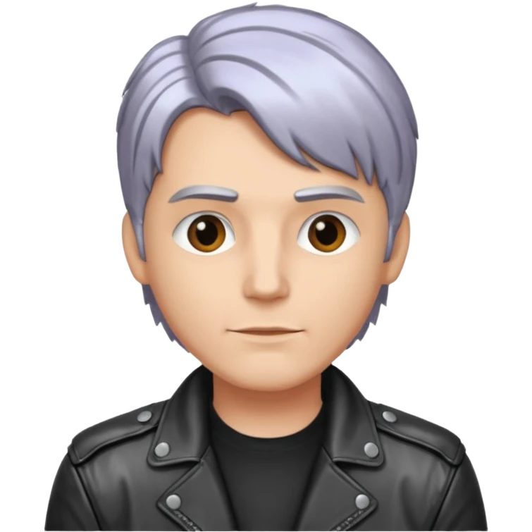 man with metalic hair lether jacket emoji