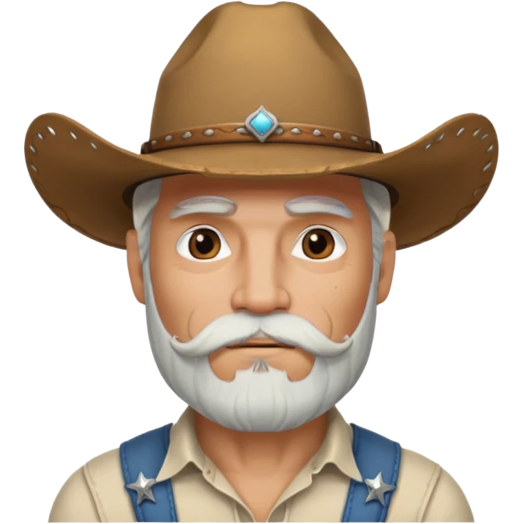 muscular tattooed on face and mustached cowboy long white hair and beard  emoji