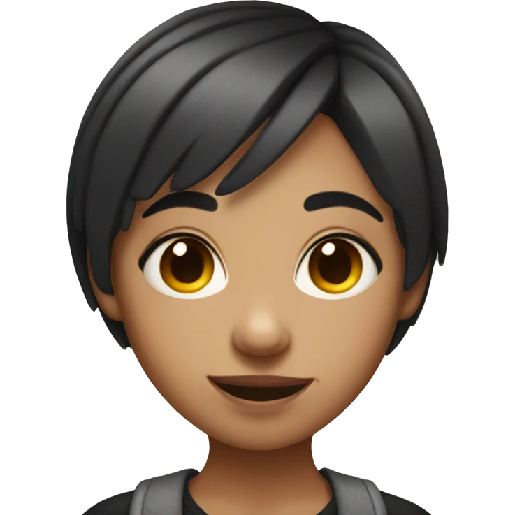 Girl with short hair and nose piercing saying "mh" emoji