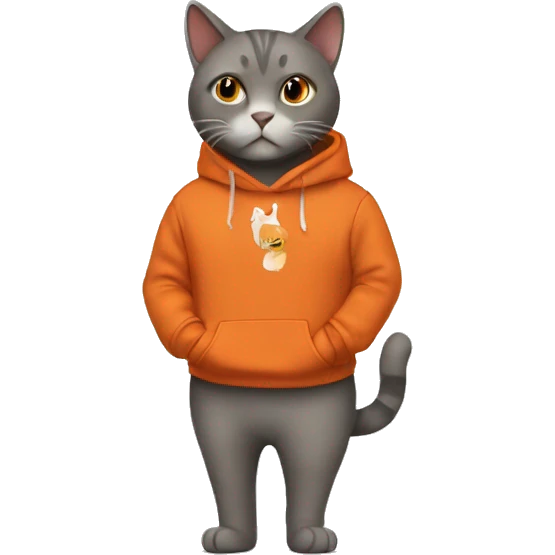 cat wearing burnt orange sweatshirt emoji