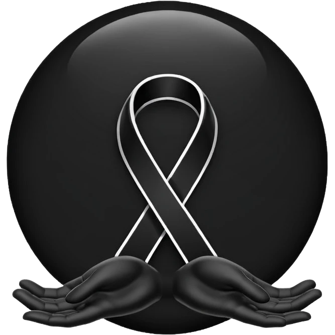 I want a black World Cancer Day logo emoji emoji