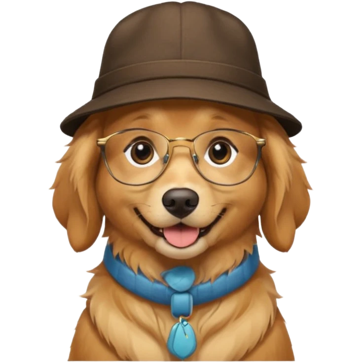 dog with glasses and hat emoji