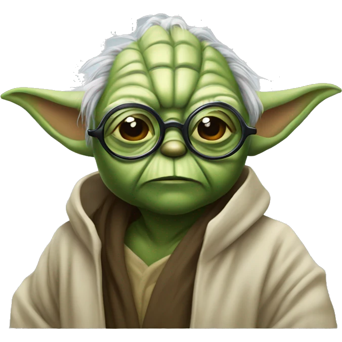 Yoda with glasses emoji