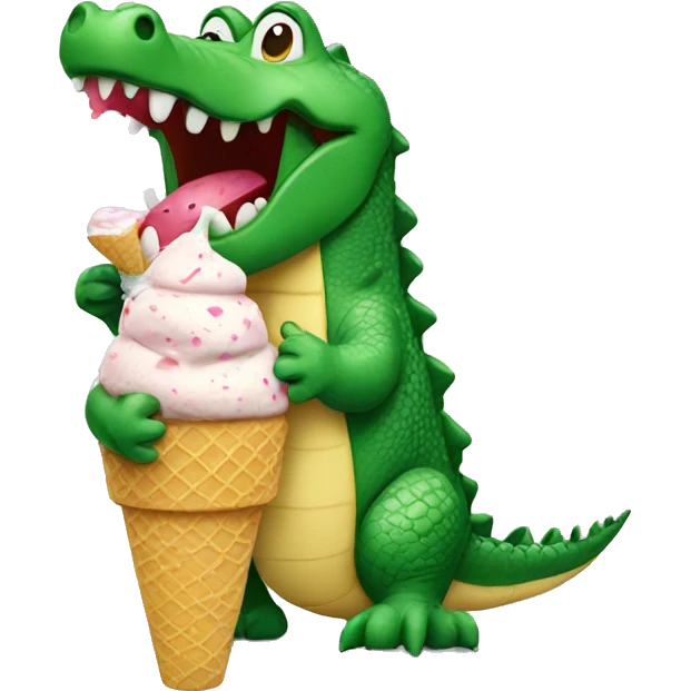 Crocodile eating ice cream  emoji