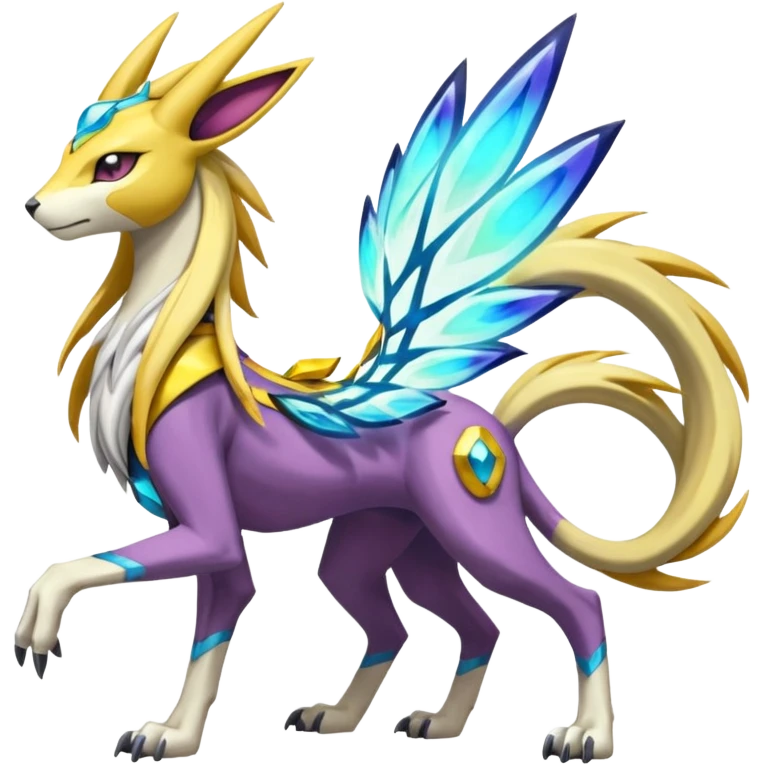 Colorful Meloetta-Manectric-Solgaleo-Raikou-Pokémon-Digimon-Fakémon-fusion-hybrid-creature emoji