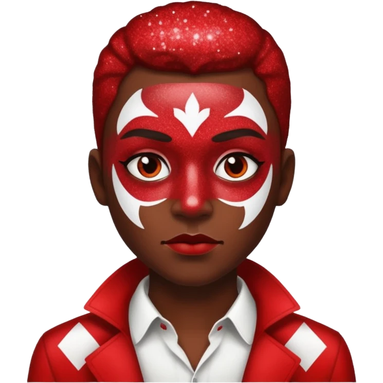 Glitter RED and White Joker Gangster  emoji