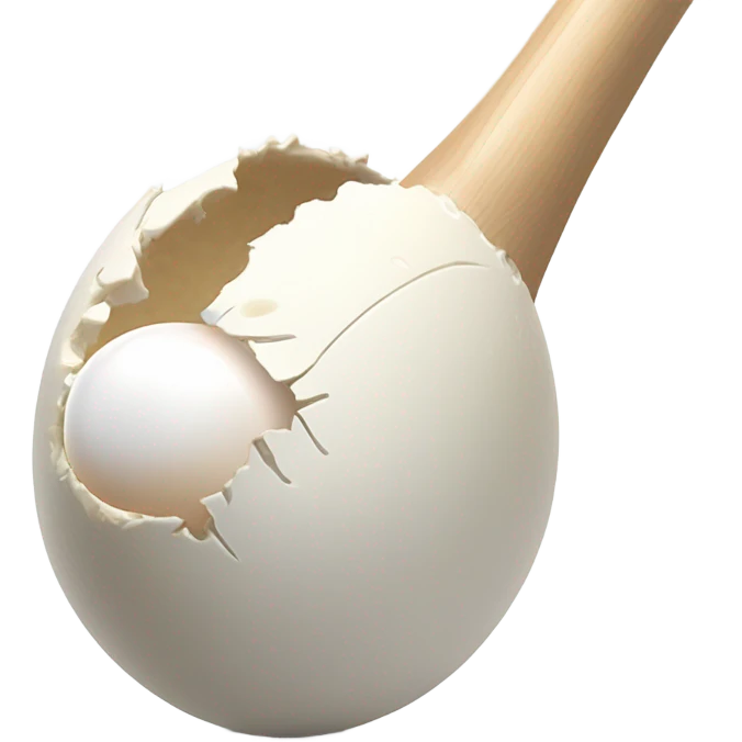 Baseball bat hitting egg emoji
