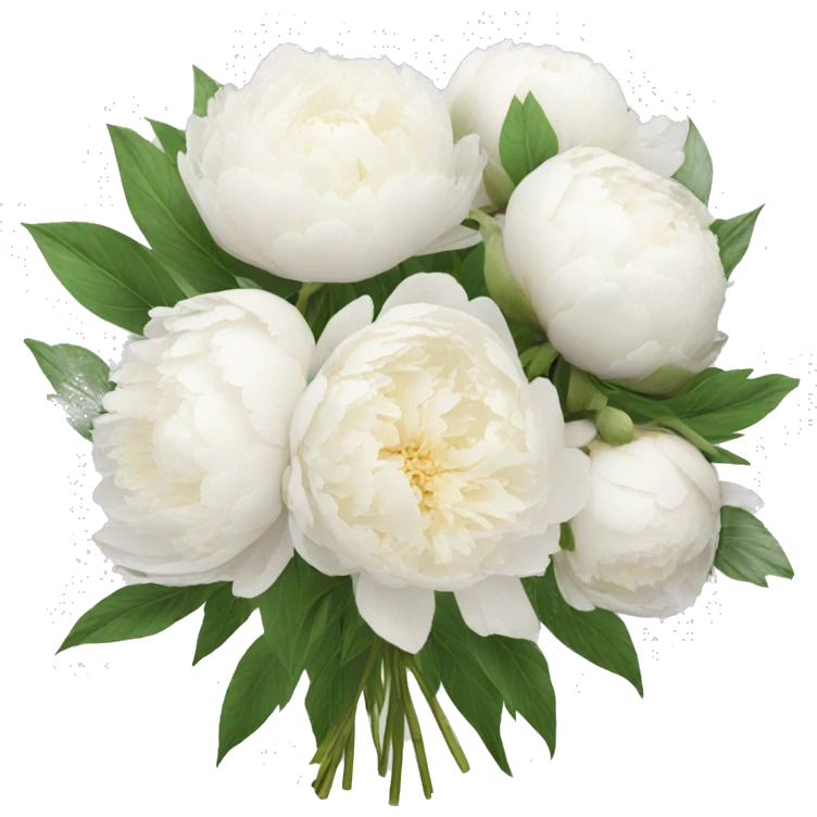 White peonies bouquet  emoji