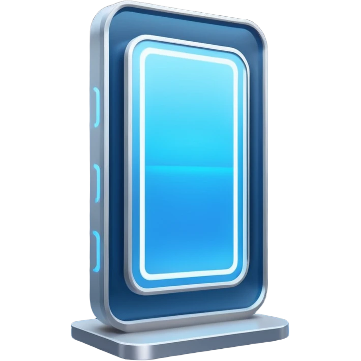 Holographic Display + blue text field, Street Advertisements. emoji
