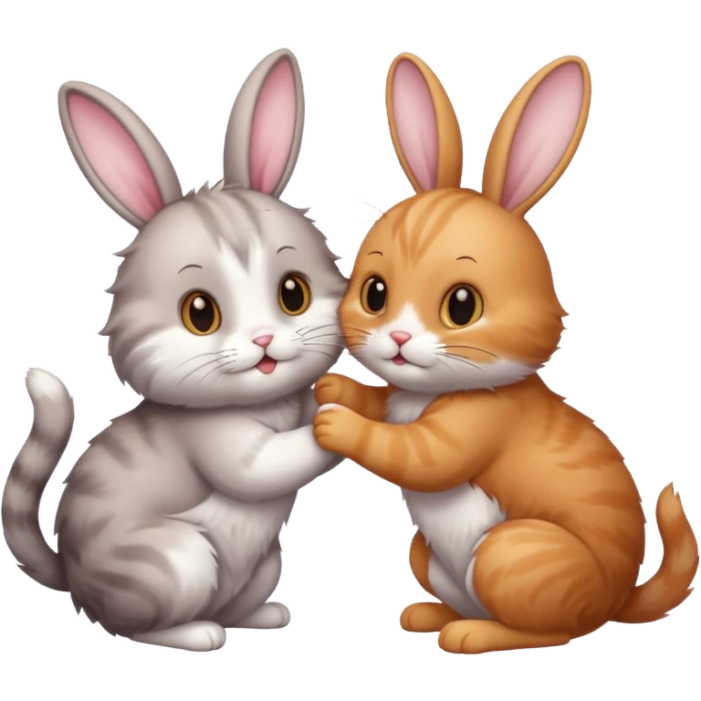 Cat and rabbit together  emoji