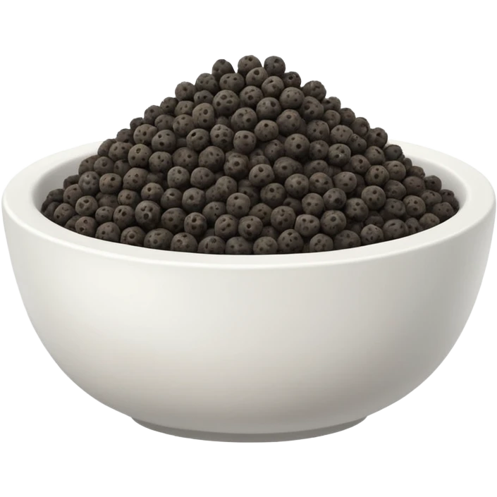 small white bowl with black pepper granules emoji