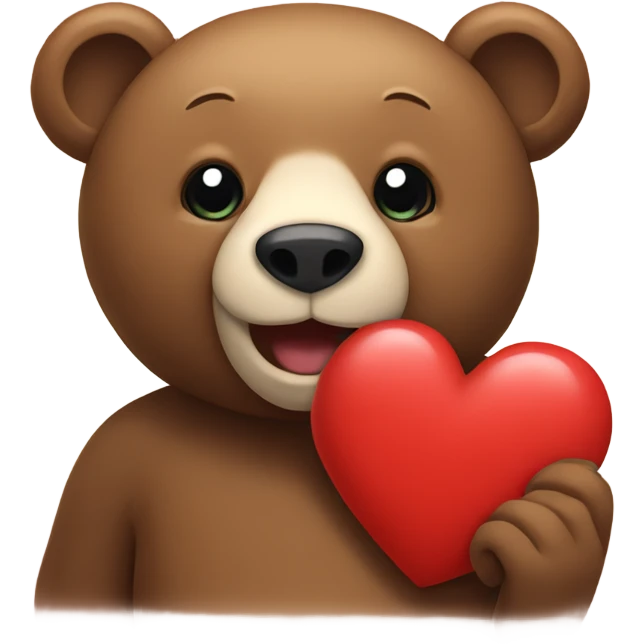Bear in front of heart emoji