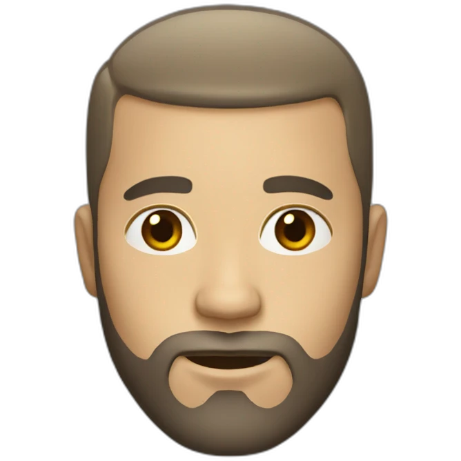 white man with dark buzz cut and beard emoji
