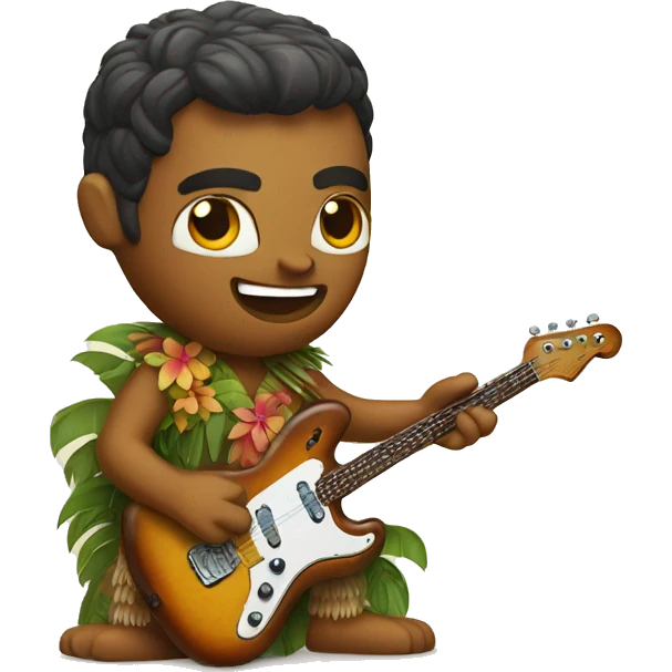 tiki playing a fender jazzmaster emoji