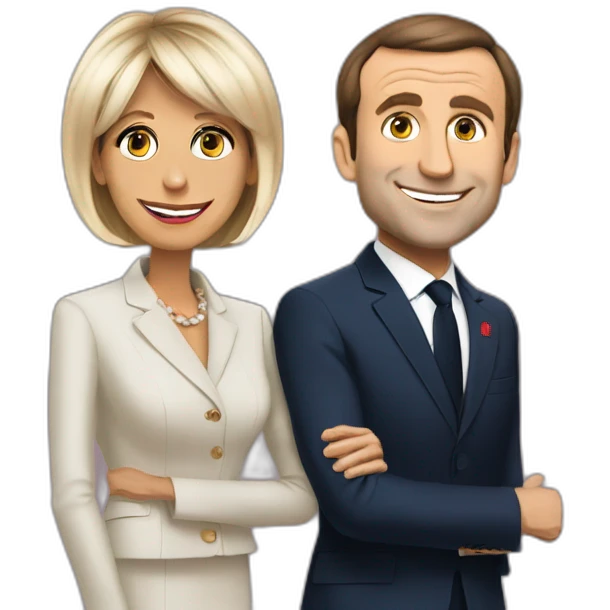 Macron avec Brigitte macron emoji