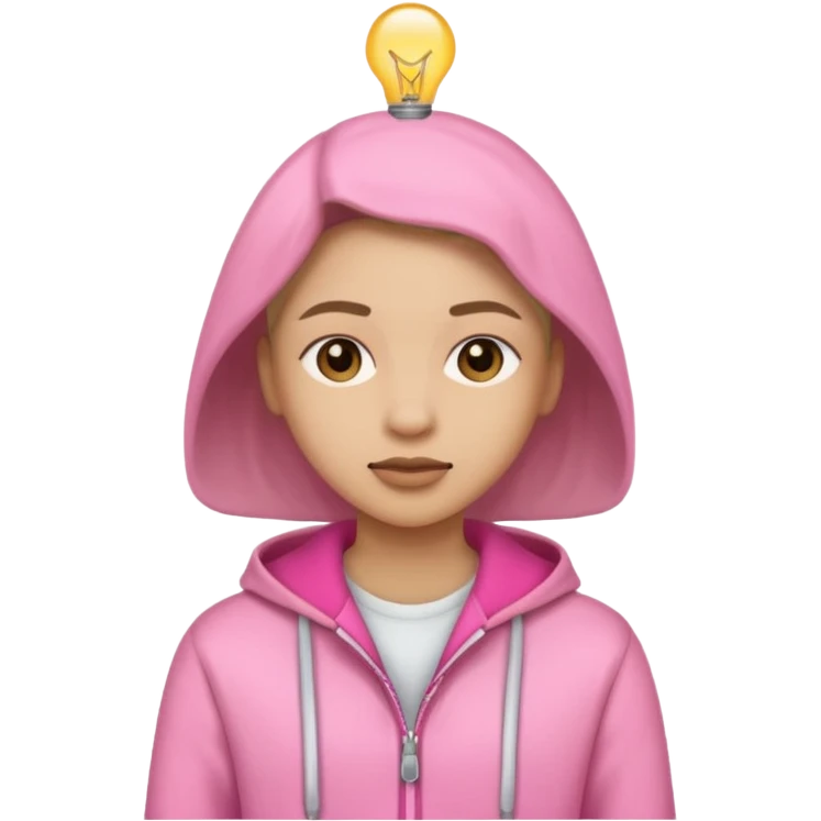 Una persona con ropa rosa emoji