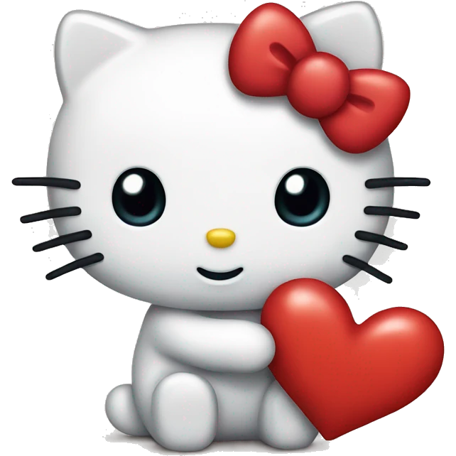 hello kitty with heart emoji