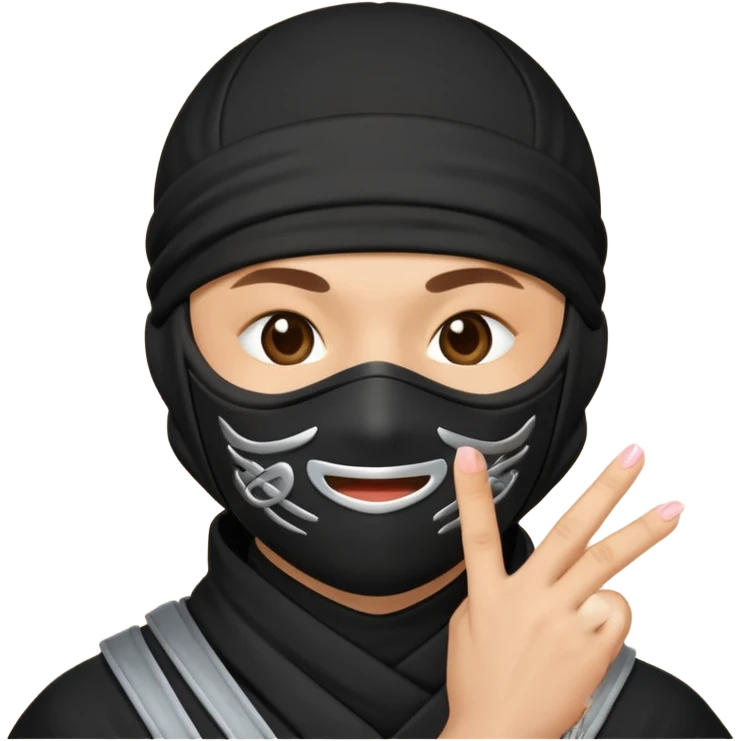 Ninja tirando besos emoji