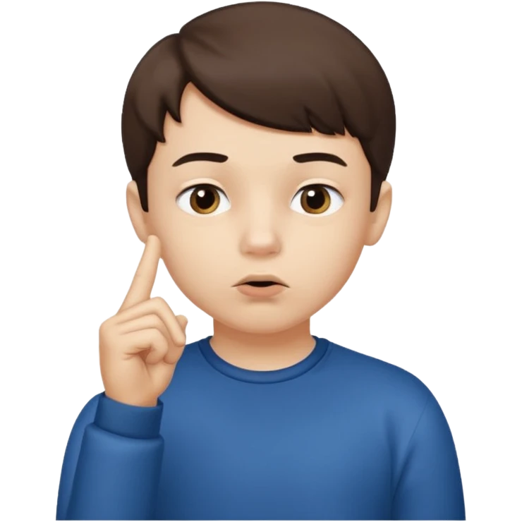 boy asking for silence emoji