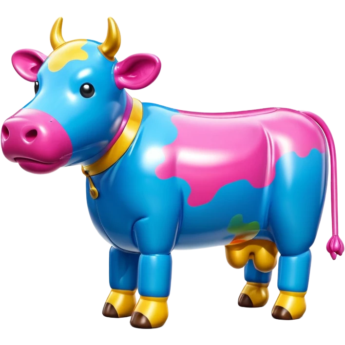   jeff koons style inflatable SPAM cow sculpture  emoji