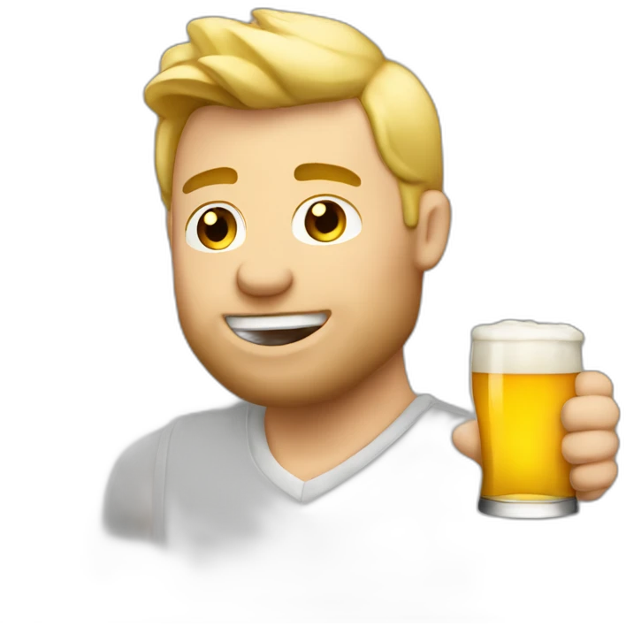 Blonde-large-Man-Drinking-beer emoji