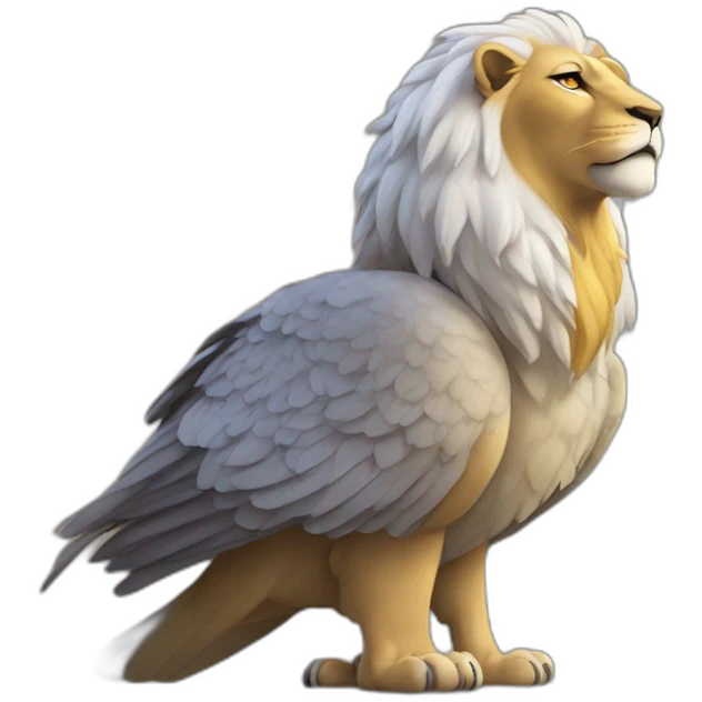 Lion sur un pigeon emoji
