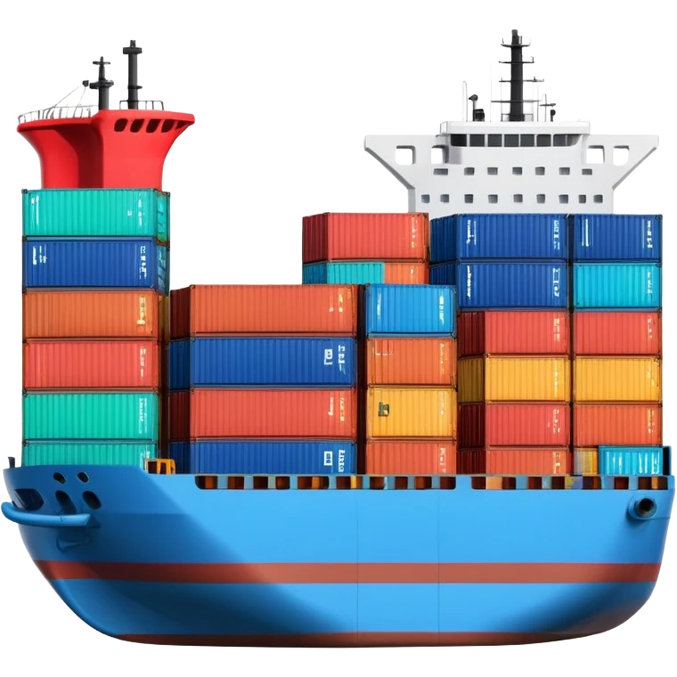 cargo ship with containers emoji