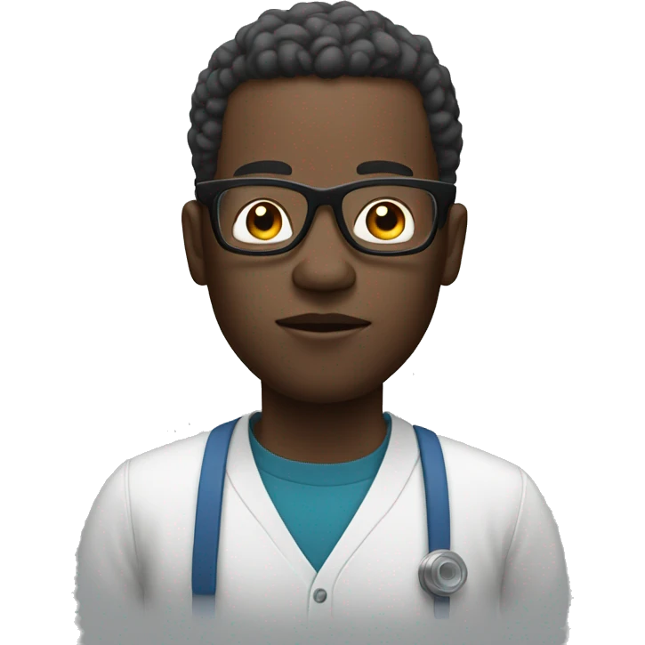 black man with glasses and asthma pump emoji