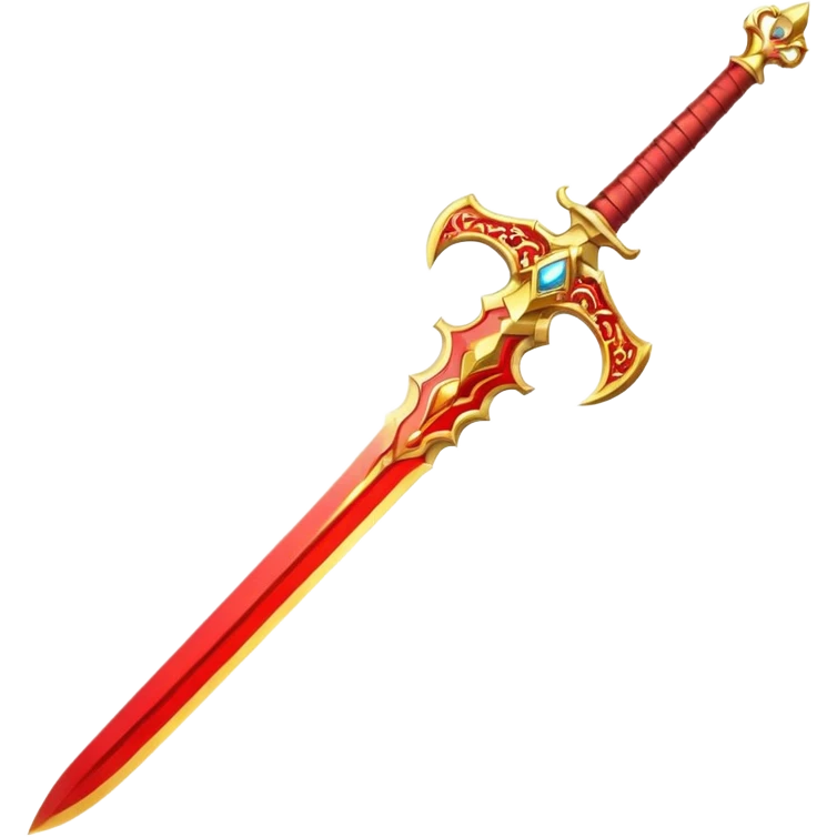 fiery royal golden sword with red blade emoji