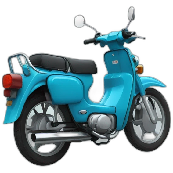 honda c90 blue cian men with glasses in emoji