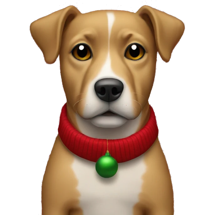 Dog with Christmas sweater  emoji