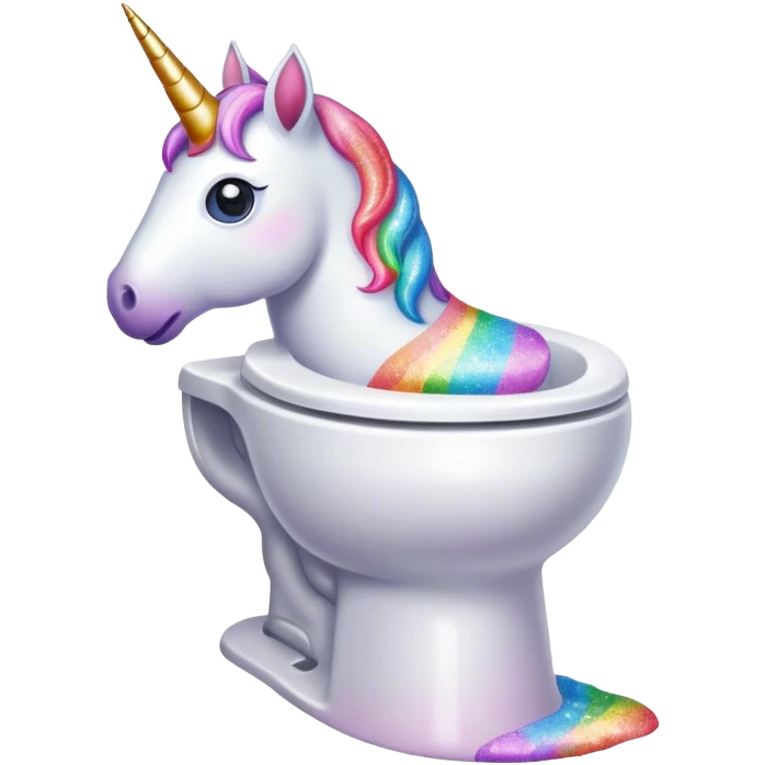 Unicorn poop on the toilet emoji