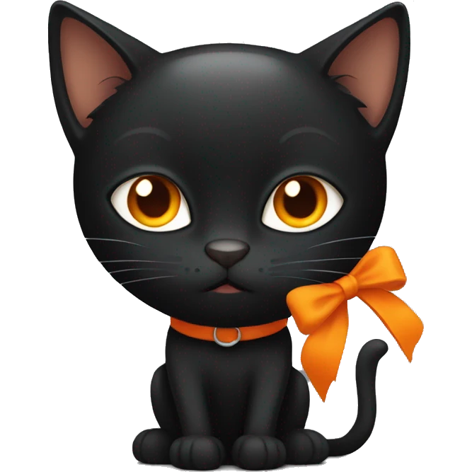 Black cat with orange  emoji