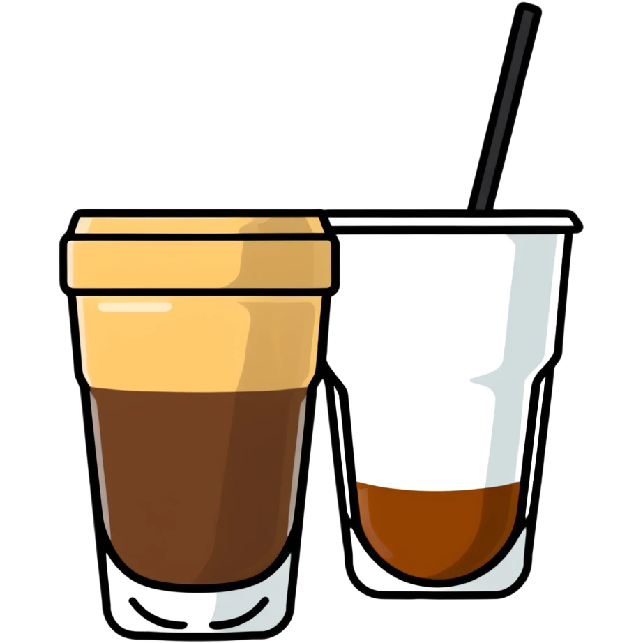 Small 4.5 ounce Gibraltar glass with cortado espresso drink, properly sized small tumbler with espresso and milk emoji