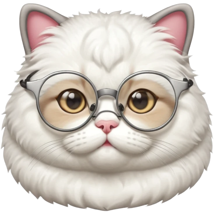 A fat and cute cat with glasses on emoji