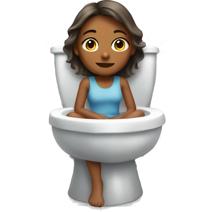 Girl sitting in bathroom emoji